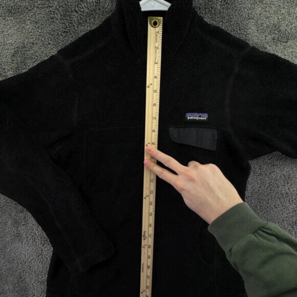 Patagonia Adult Women Jacket Black Full Zip Fuzzy XS Snap Pocket Long Sleeve - Picture 2 of 11